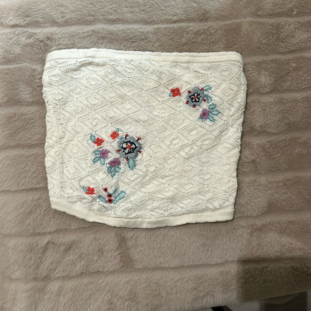 Urban outfitters/kimchi blue embroidered tube top